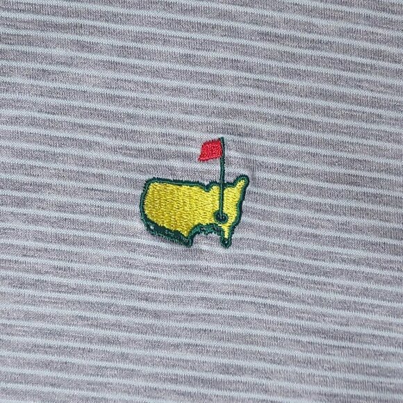 CLUBHOUSE COLLECTION Italy Mens Masters Golf Polo Blue Gray Stripe Shirt XL - Picture 3 of 7